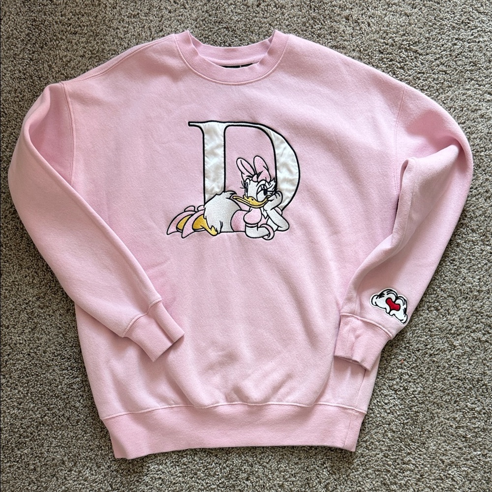 Disney Pink Daisy Duck Initial Sweatshirt